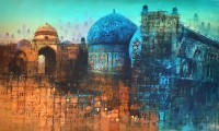 A. Q. Arif, 24 x 42 Inch, Oil on Canvas, Cityscape Painting, AC-AQ-514